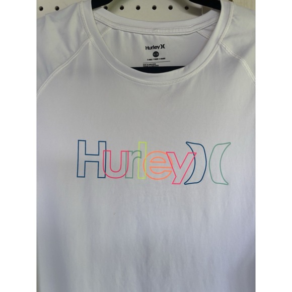 Hurley Brand Women's XL UV White Rash Guard Long Sleeve Swim Shirt - Picture 2 of 6